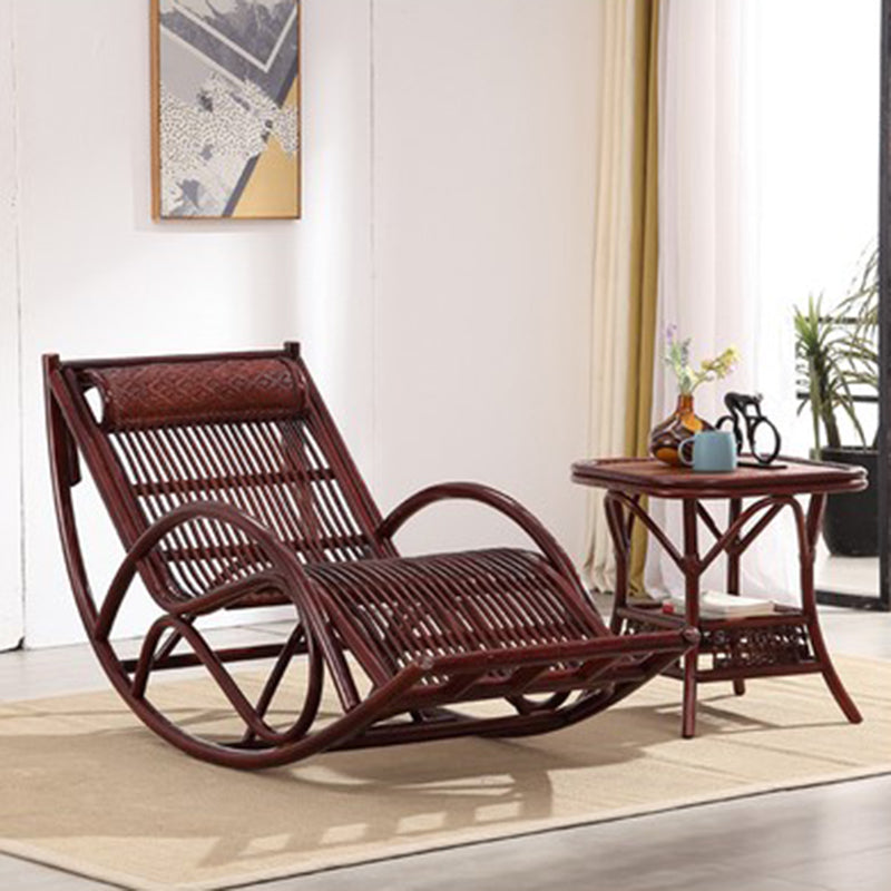 Rattan Antique Rocking Chair 27.6" x 66.9" x 35.4" Rocker Chair High Back for Living Room Burgundy Clearhalo 'Chairs & Seating' 'furn' 'furn_rocking_chairs' 'Furniture' 'Living Room Furniture' 'Rocking Chairs' 'rocking_chairs' 5953343