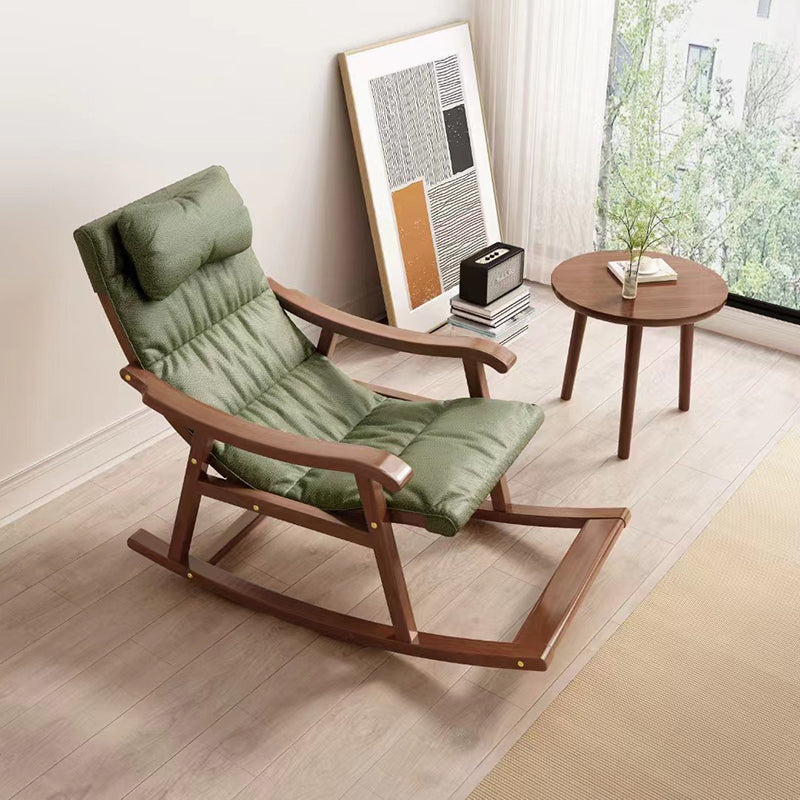 Contemporary Rocking Chair Solid Wood Rocker Chair with Padded Seat Green Clearhalo 'Chairs & Seating' 'furn' 'furn_rocking_chairs' 'Furniture' 'Living Room Furniture' 'Rocking Chairs' 'rocking_chairs' 5953415