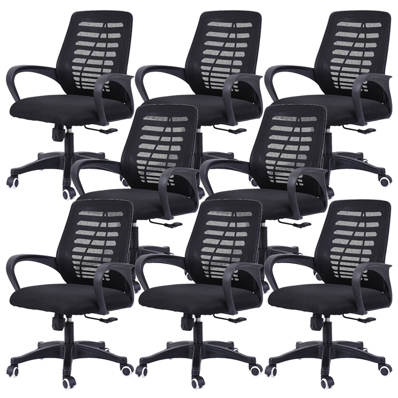 Moderne und zeitgenössische Rutsch Stuhl Mikrofaserschwarze Aufgabe Mid-Back Stuhl