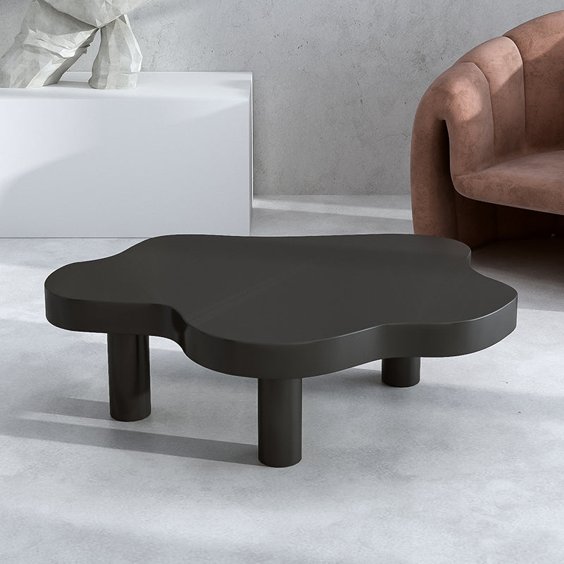 Solid Wood Cloud-Shaped Coffee Table Nordic 3 Legs Cocktail Table Black Clearhalo 'Coffee & Accent Tables' 'Coffee Tables' 'coffee_tables' 'furn' 'furn_coffee_tables' 'Furniture' 'Living Room Furniture' 5954226