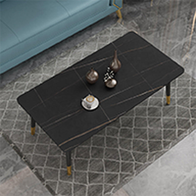 17.72" H Simple Stone Coffee Table Glam Rectangular Cocktail Table