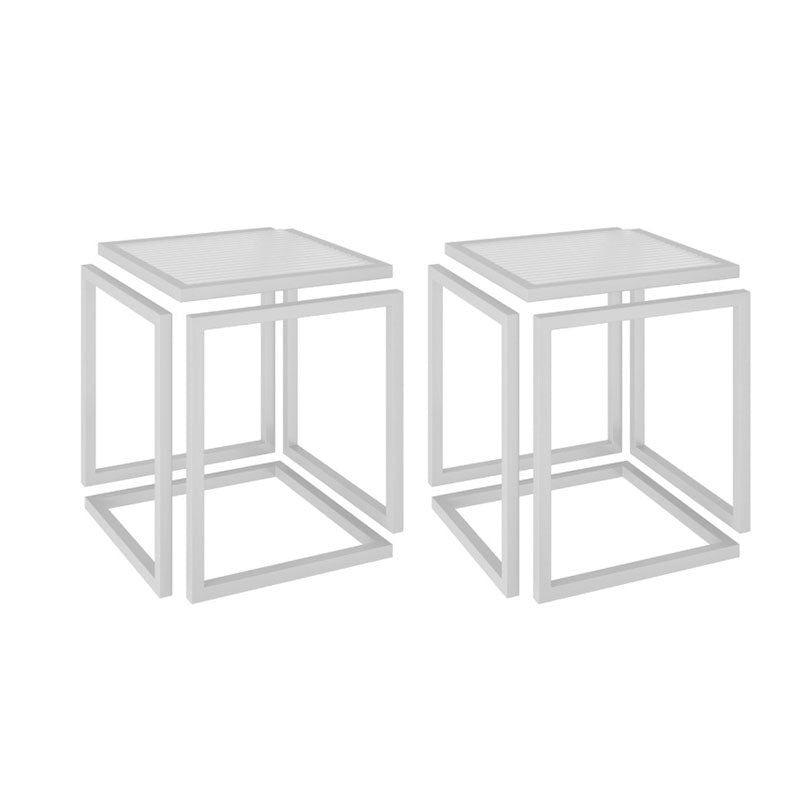 17.72" Tall Contemporary Style Side End Table Metal Frame Sofa Side Accent Table White 2 Clearhalo 'Coffee & Accent Tables' 'End & Side Tables' 'end_side_tables' 'furn' 'furn_end_side_tables' 'Furniture' 'Living Room Furniture' 5954806