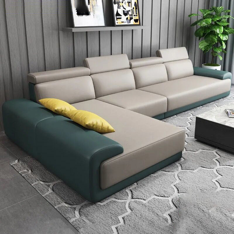 Modern Sectional with Adjustable Head Pillow and Armless for Living Room