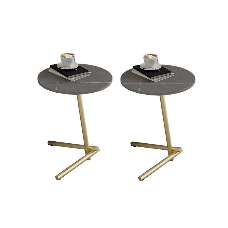 Pedestal Round End Table Minimalist Side End Table for Living Room Gold Gray 2 Clearhalo 'Coffee & Accent Tables' 'End & Side Tables' 'end_side_tables' 'furn' 'furn_end_side_tables' 'Furniture' 'Living Room Furniture' 5955145