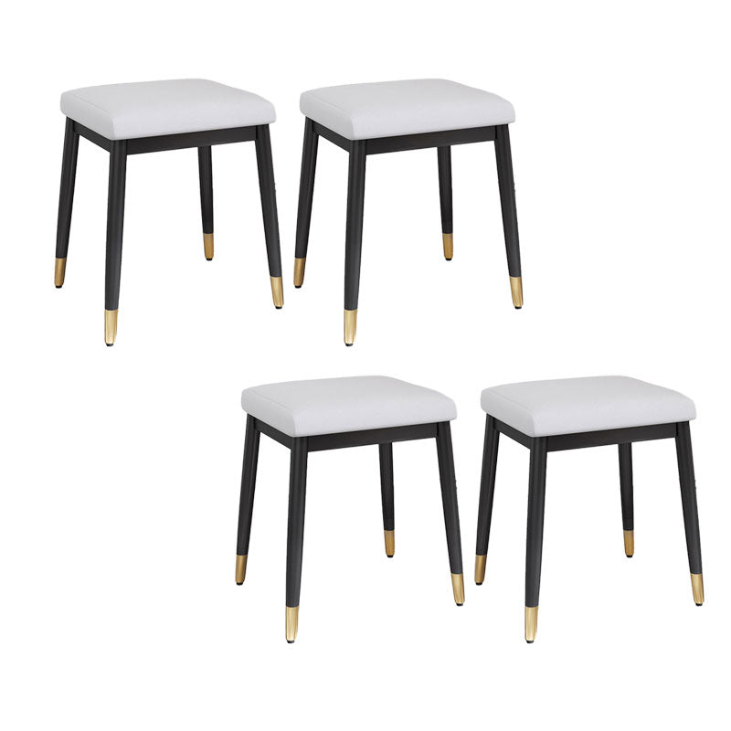 Modern Grey Standard Leather Solid Color Rectangle Indoor Standard Light Gold 4 Piece Set Clearhalo 'furn' 'furn_ottomans_poufs' 'Furniture' 'Living Room Furniture' 'Ottomans & Poufs' 'ottomans_poufs' 5956198