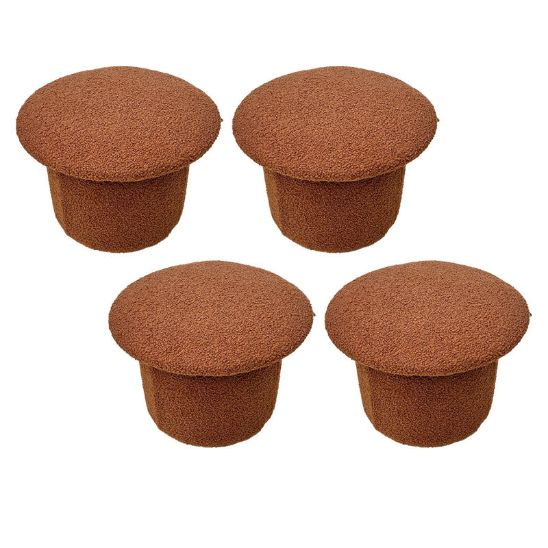 Modern Velvet Pouf Plain Specialty Water Resistant Chair Ottoman Brown 4 Piece Set Clearhalo 'furn' 'furn_ottomans_poufs' 'Furniture' 'Living Room Furniture' 'Ottomans & Poufs' 'ottomans_poufs' 5956233