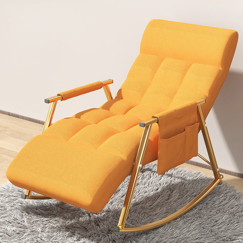 Gestoffeerde en metalen schommelstoel hedendaagse rocker stoel verwijderbare kussens