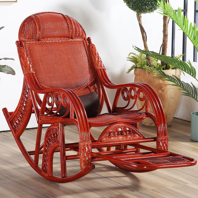 Wicker traditioneller Schaukelakzent -Stuhl Spindel Schaukelstuhl für Wohnzimmer