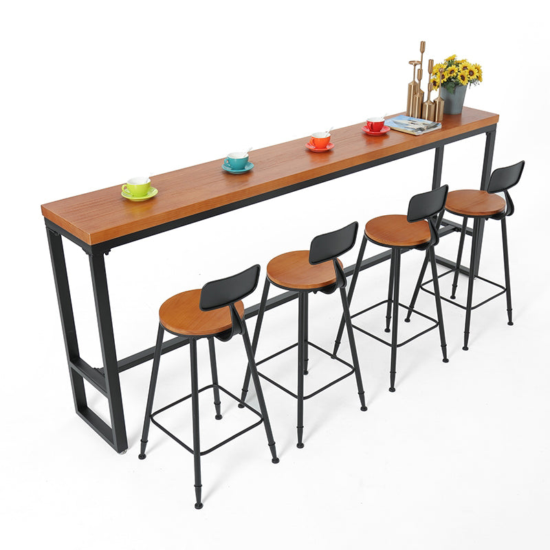 Trestle Solid Wood Counter Set 1/2/5 Pieces Natural Glam Indoor Table and Stool Set 5 Pieces: Table, 4 Stools Clearhalo 'Bar Furniture' 'furn' 'furn_home_bar_bar_sets' 'Furniture' 'Home Bars & Bar Sets' 'home_bar_bar_sets' 'Kitchen & Dining Furniture' 5957759