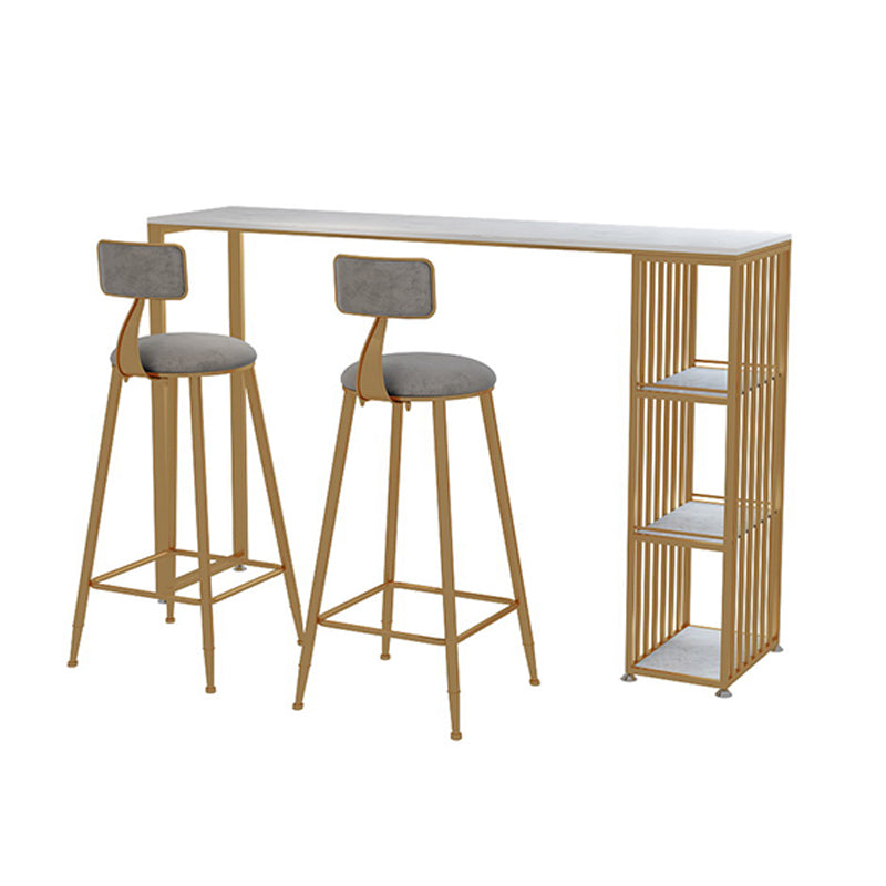 1/3 pezzi set da tavolo da bar rettangolare lussuoso set da tavolo da pub in marmo artificiale