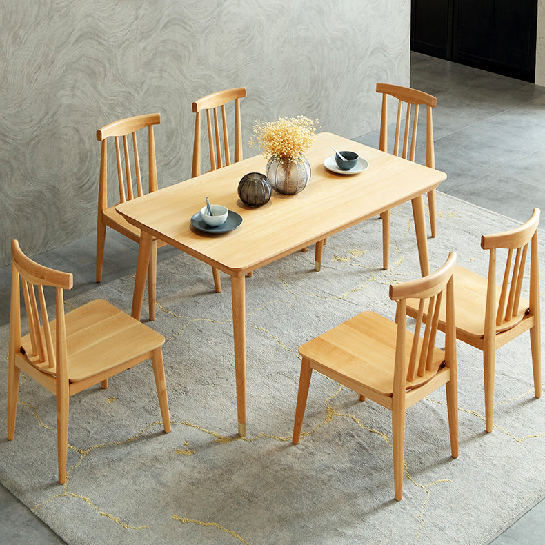 Set da pranzo moderno rettangolo 1/2/5/7 pezzi tavolo da pranzo in legno massiccio con sedie