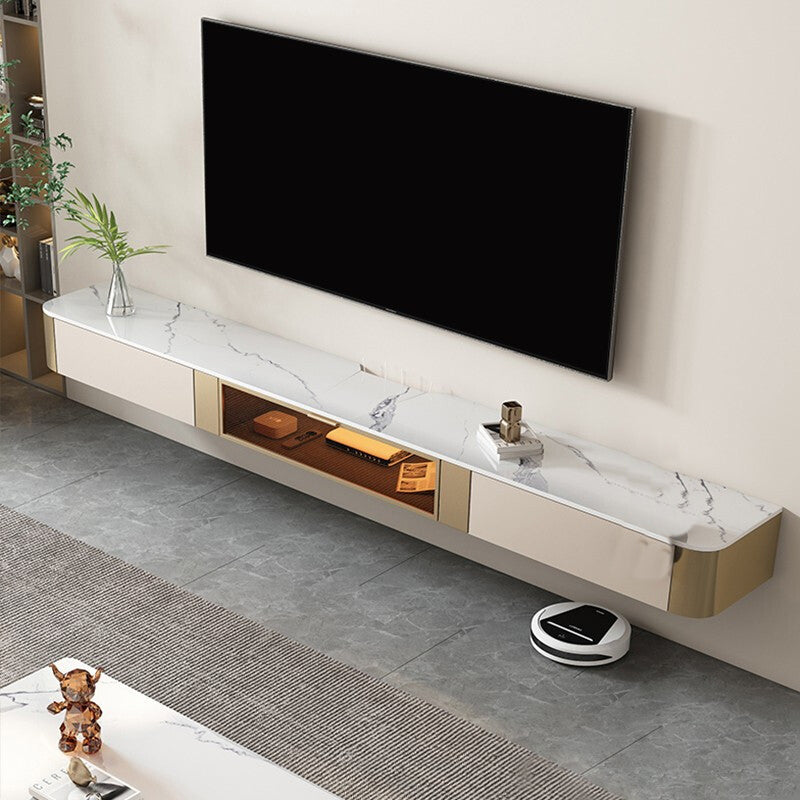 Gabinete de TV de pizarra blanca de estilo Media de televisión montada en la pared del hogar