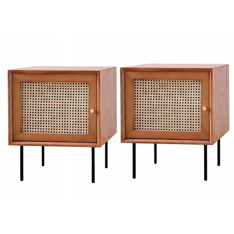 1 porte Table de nuit contemporaine à 1 porte avec 1 étagères, 23,6 "de haut