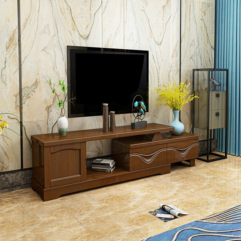 Wooden TV Stand Console Traditional Style Home TV Cabinet with Drawers 59"L x 14"W x 17"H Walnut Clearhalo 'furn' 'furn_tv_stands_entertainment_centers' 'Furniture' 'Living Room Furniture' 'TV Stands & Entertainment Centers' 'TV Stands & Media Storage Furniture' 'tv_stands_entertainment_centers' 5959217