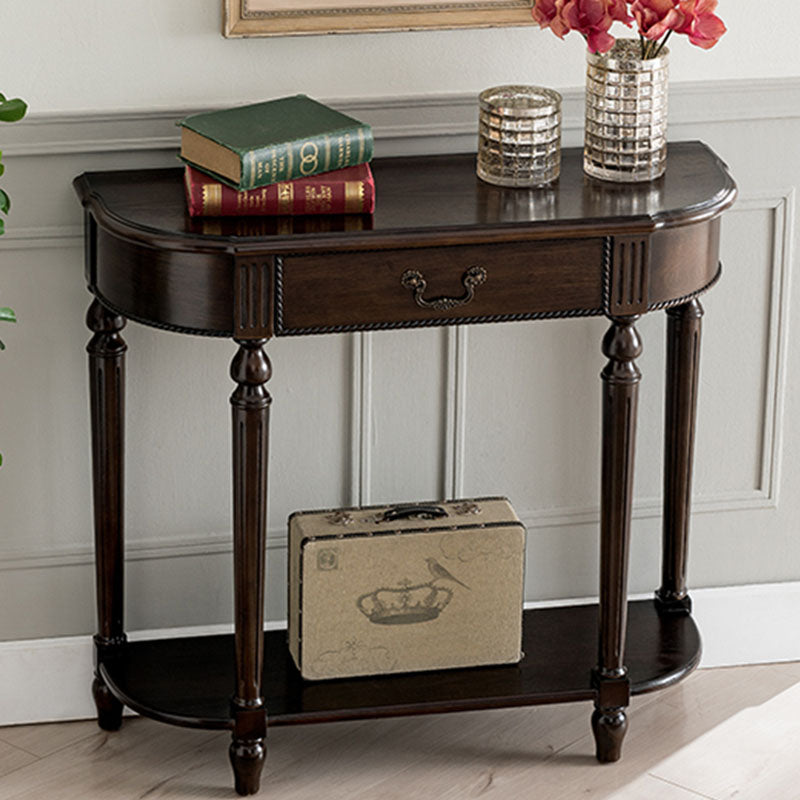 Tavolo di divano console mezzaluna moderna di metà secolo Tavolo di accento per console in legno per Hall