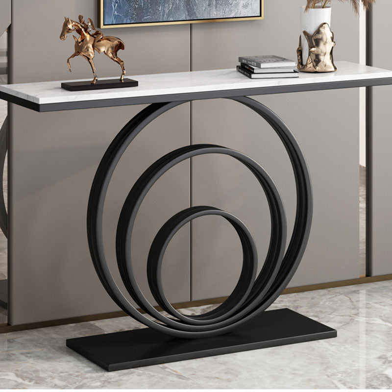 Tavolo da divano console di ferro moderno rettangolo console in pietra tavolo per la sala