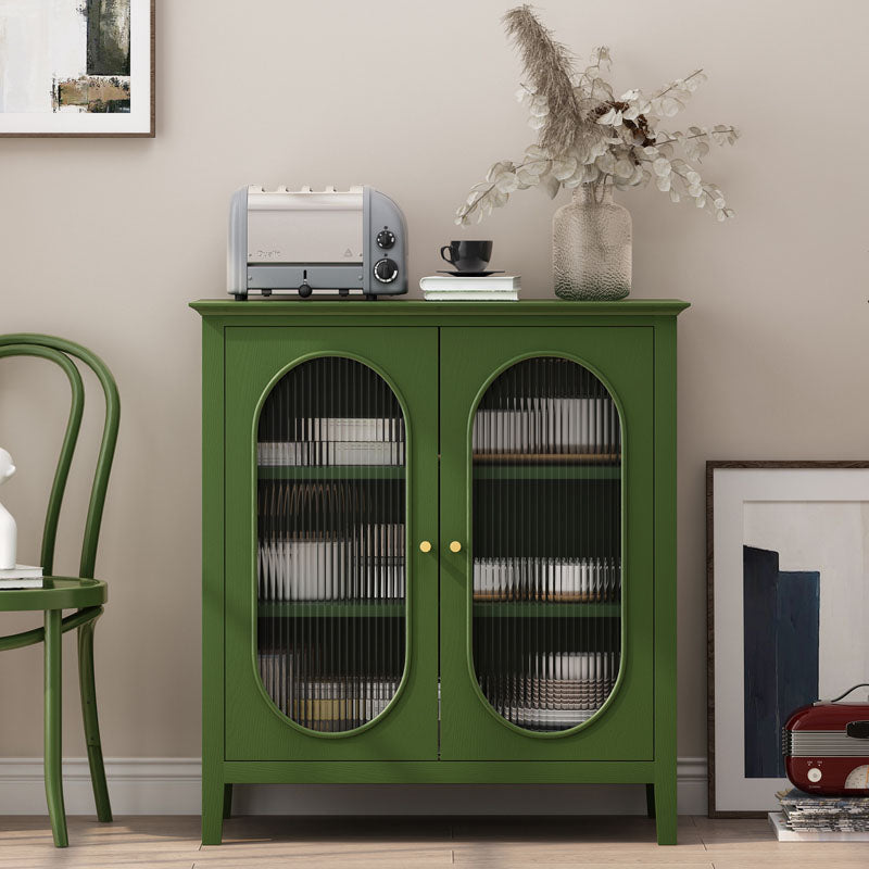 Servidor de madera de pino de acabado mate con gabinetes de 33.5 "L aparador interior moderno