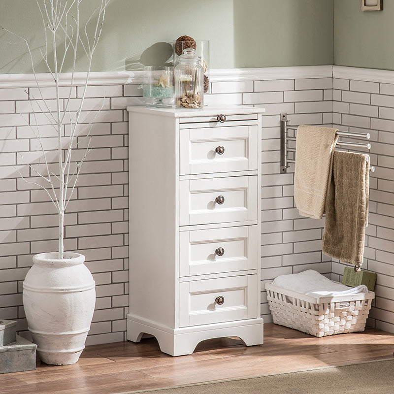 Contemporary Accent Chest with 4 Drawers and Distressed Finish Metal White Clearhalo 'Cabinets & Chests' 'cabinets_chests' 'furn' 'furn_cabinets_chests' 'Furniture' 'Living Room Furniture' 5962333