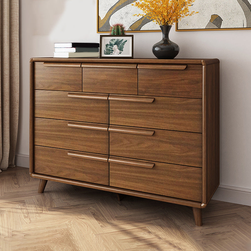 Mid-Century Modern Accent Chest with Rubberwood Legs Rectangle Chest