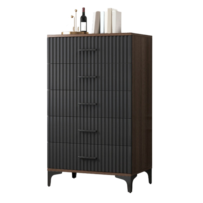 Contemporary Rectangle Accent Chest with Brown Top and Metal Legs