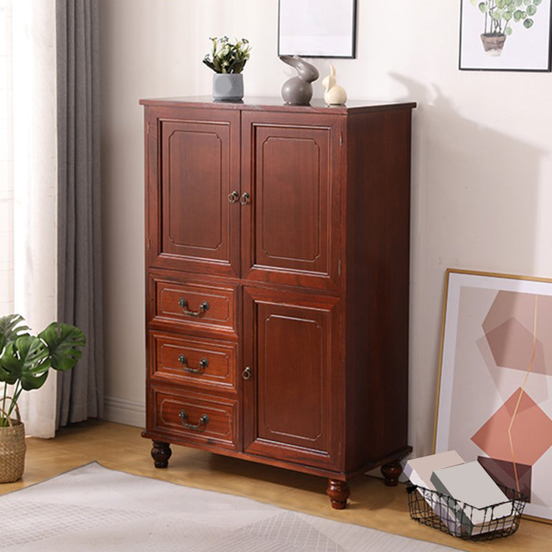 Industrial Square Accent Cabinet Antique Finish Cabinet With Doors