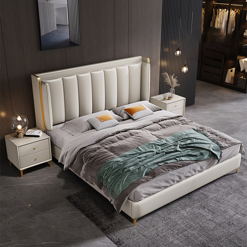 Letto alare contemporaneo con testiera imbottita, 51 "letto a colori solidi alto