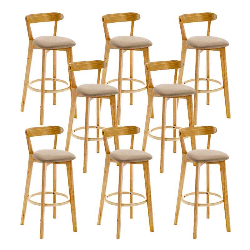 Scandinavian Wood Stool Wood Rectangle Seat Counter Stool in Matte Finish