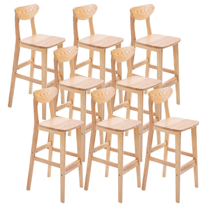 Contemporary Dessert Shop Stool Matte Finish Upholstered Bar Stools Wood 8 Piece Set Clearhalo 'Bar Furniture' 'Bar Stools' 'bar_stools' 'furn' 'furn_bar_stools' 'Furniture' 'Kitchen & Dining Furniture' 5968462