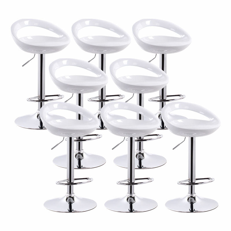 Contemporary Metal Barstool Low Back Plastic Furniture with Chrome Base