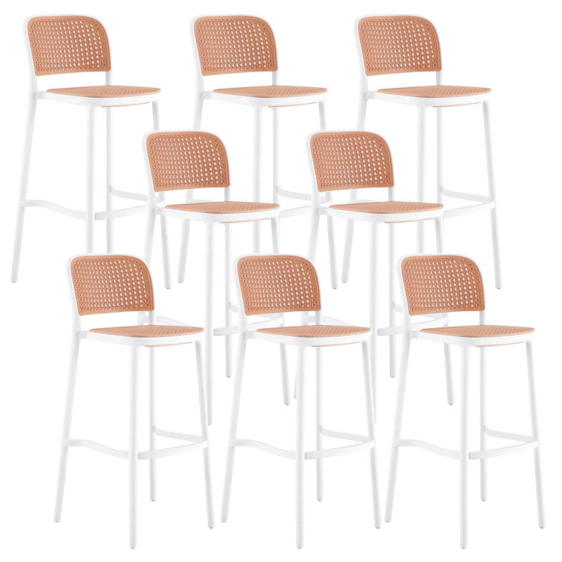 Tabouret de bar sans bras scandinave tabouret de dos bas en blanc et noir