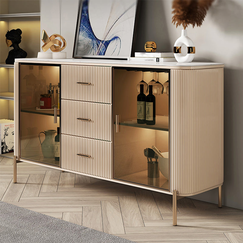 Buffet laboard in legno e pietra con 2 ripiani glam buffet tavolo