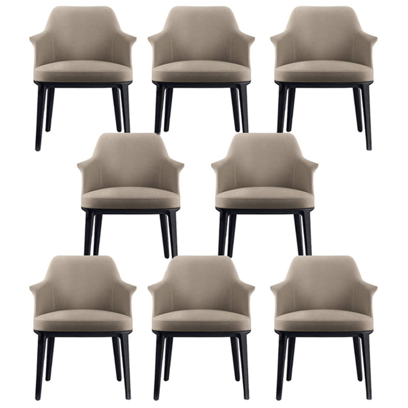 Upholstered Dining Accent Chair Faux Leather and Solid Wood Dining Room Chair With Arms 8 Piece Set Clearhalo 'Dining Chairs' 'Dining Tables & Seating' 'dining_chair' 'furn' 'furn_dining_chair' 'Furniture' 'Kitchen & Dining Furniture' 5971305