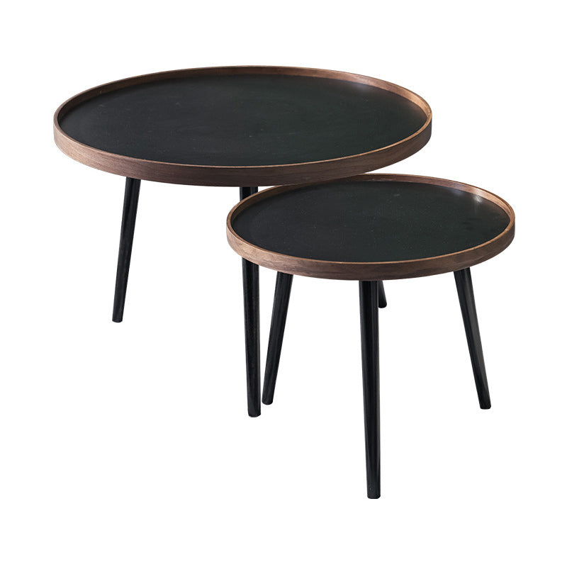 Nordic Round Wood Coffee Table 3 Legs Tray Top Cocktail Table