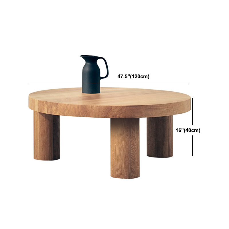 Scandinavian Round Solid Wood Coffee Table Natural 3 Legs Cocktail Table Clearhalo 'Coffee & Accent Tables' 'Coffee Tables' 'coffee_tables' 'furn' 'furn_coffee_tables' 'Furniture' 'Living Room Furniture' 5973385