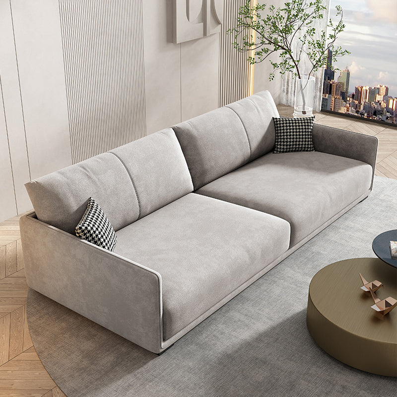 29.5 "hリビングルーム用の現代的な3人乗りフェイクレザースクエアアームソファー