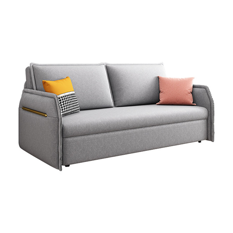 Mikrofaser -zeitgenössisches Sofa Cabrio Grausofa mit quadratischem Arm