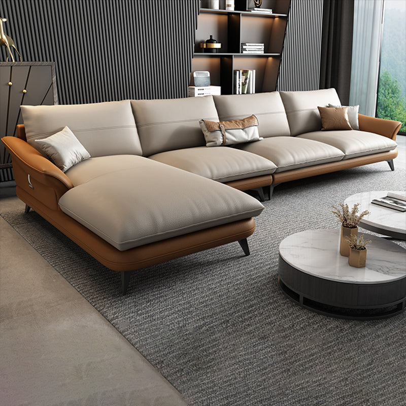 Sala de estar de cuero genuino nórdica Sofá Sofá Sofá Chaise