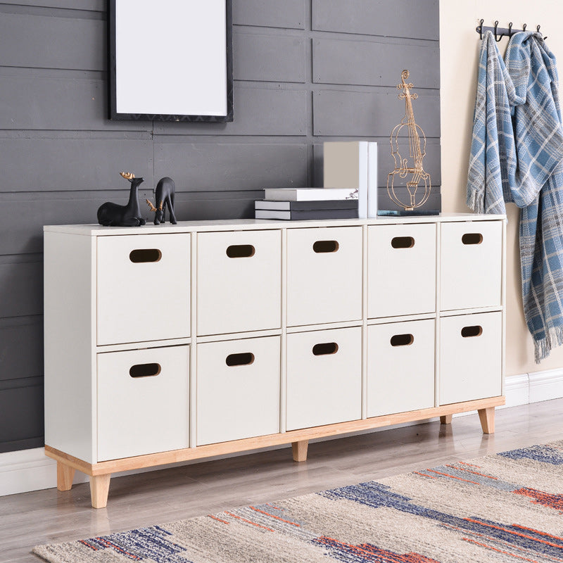 Contemporary Accent Cabinet with Withe Top and Natural Legs Cabinet