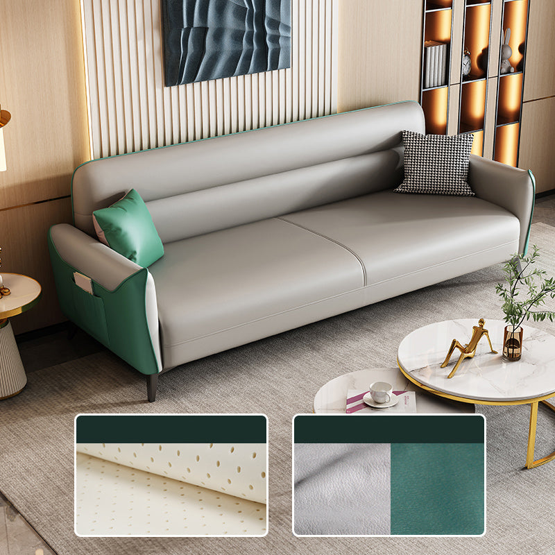 32,3 "H 3-Sitzer Faux Leder Quadratarmof Sofa für Wohnzimmer mit Lagerung