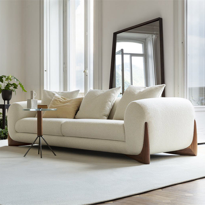 Canapé de bras de smoking blanc moderne 27,16 "Sofa haut avec accents de bois