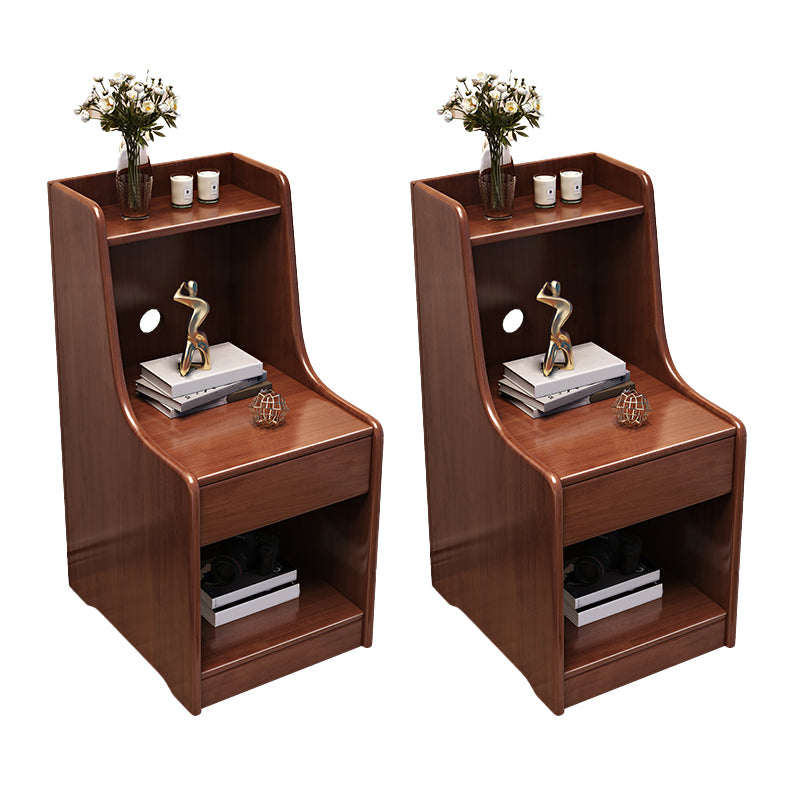 Gabinete de cama de madera sólida Cama de almacenamiento abierta con cajón con cajón