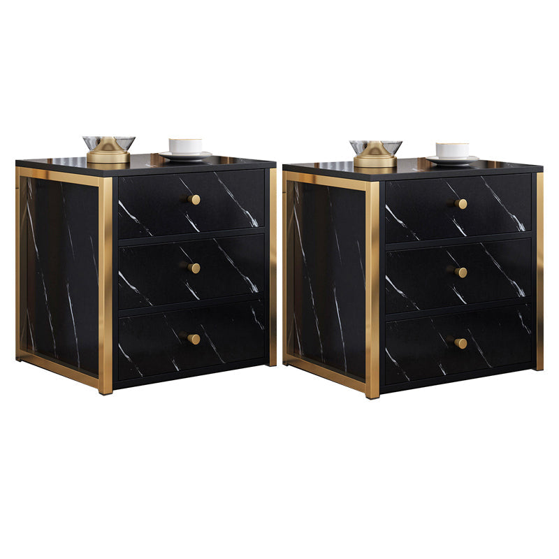 Mobile in legno e metallo mobile moderno comodino minimalista con cassetti