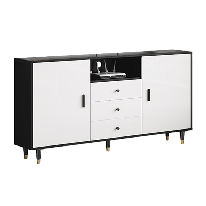 Wooden TV Cabinet Modern Style Home Open TV Cabinet Console with Drawers