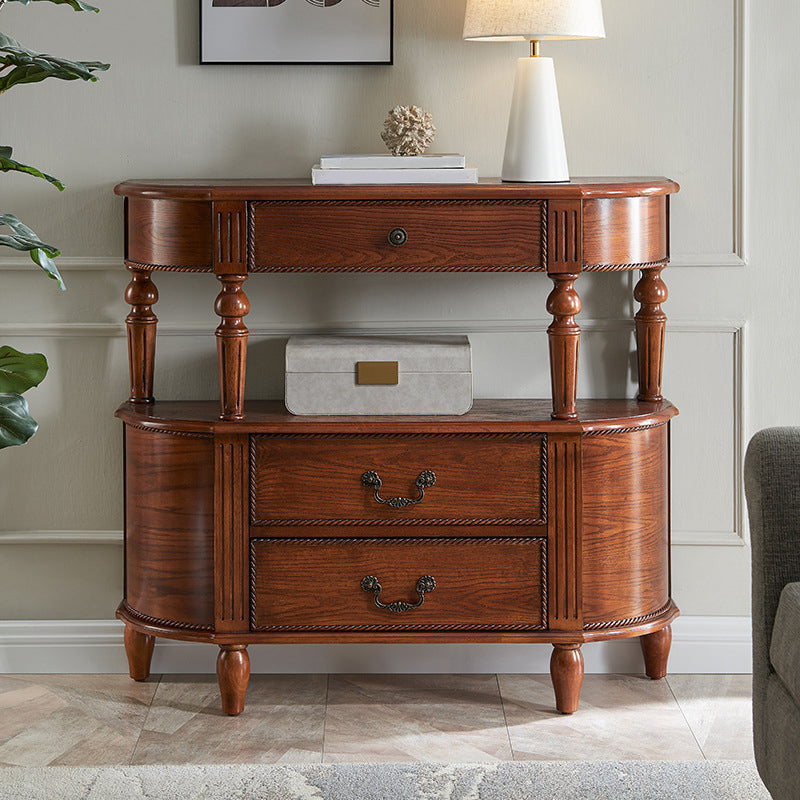 Console moderna della metà del secolo Tabella 11,8 "W Console di stoccaggio in legno massiccio