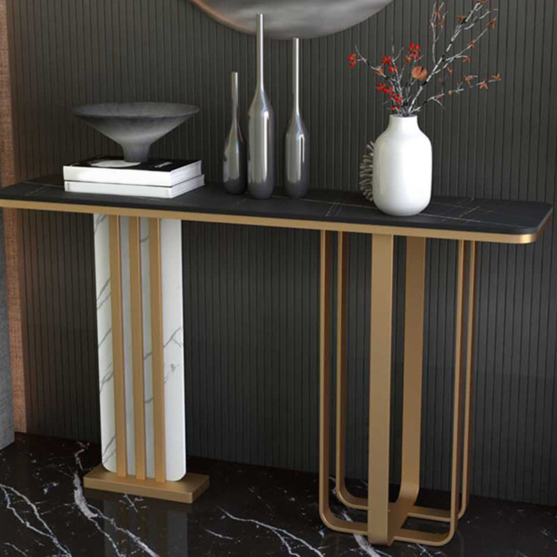 Tabella dell'accento glam di pietra larga da 11 "Tabella dell'accento della console rettangolare