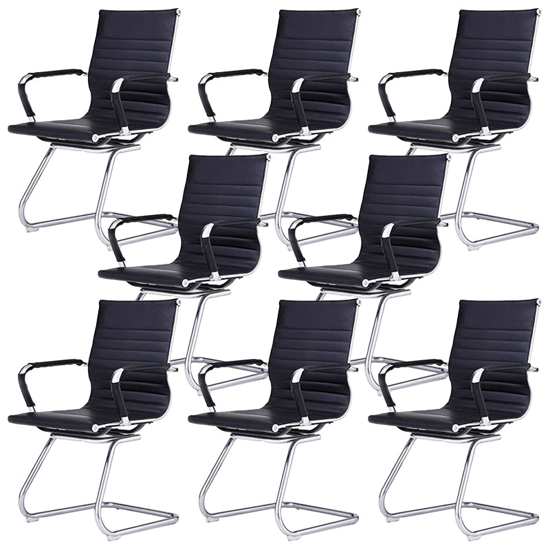 Brazos modernos incluyen silla de escritorio de cuero en la parte superior de la espalda silla de escritorio en negro