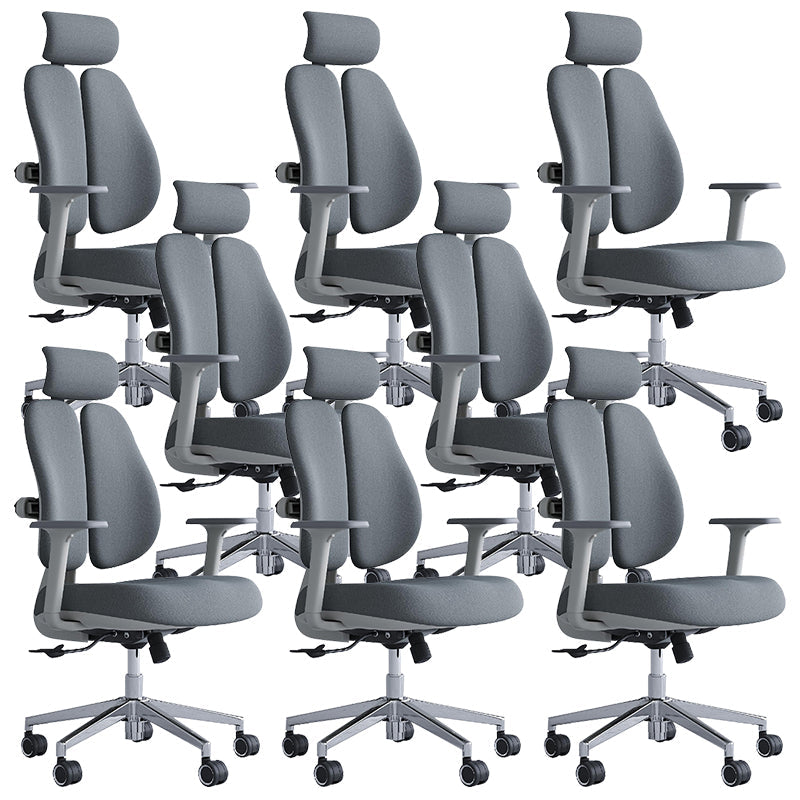 Modern Office Chair with Wheels High-Back Adjustable Arms Mesh Desk Chair Grey 8 Piece Set Clearhalo 'furn' 'furn_office_chair' 'Furniture' 'Office Chairs' 'Office Furniture' 'office_chair' 5983862