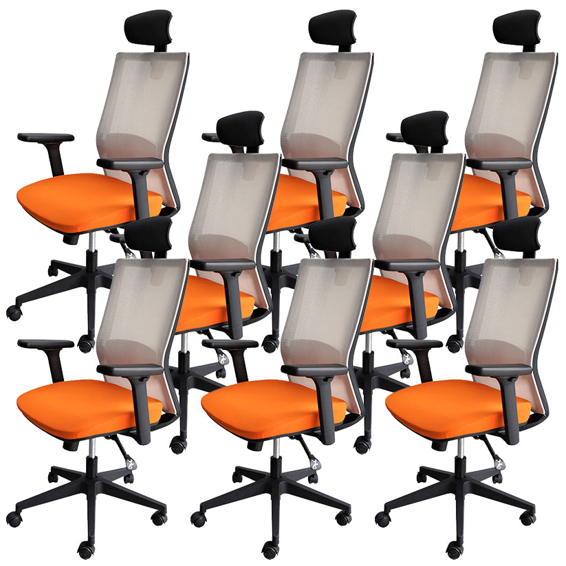 Zu den modernen Armen gehörten Stuhl mit Rädern mittelschweren Mesh Desk Stuhl in Orange