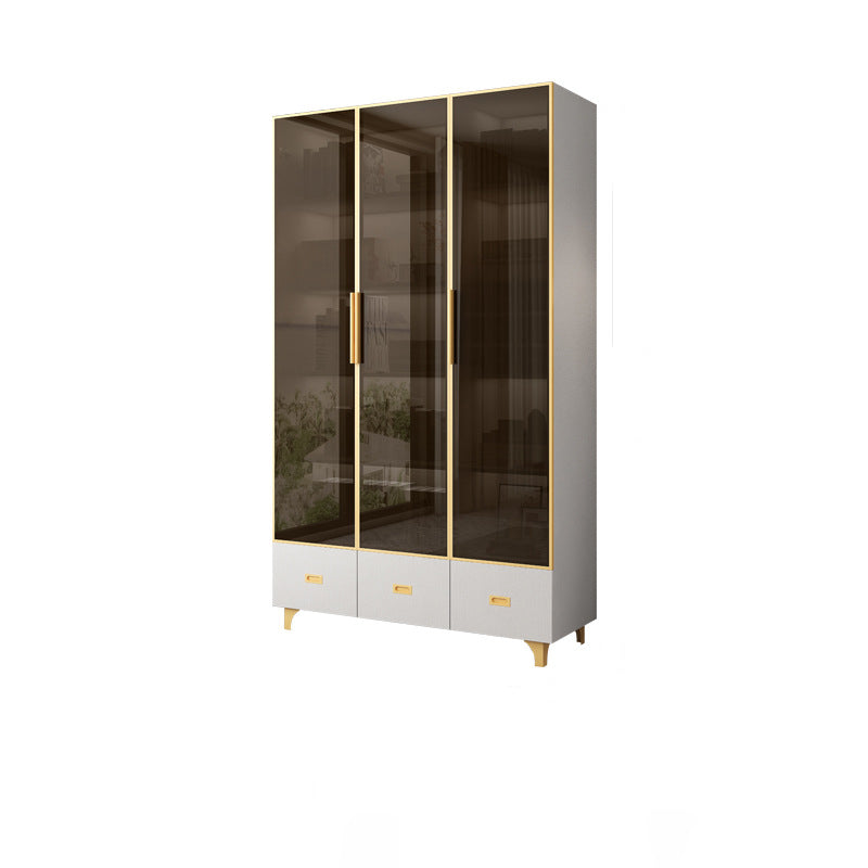 Glam Standard Book Shelf Engineered Wood Bookcase with Doors