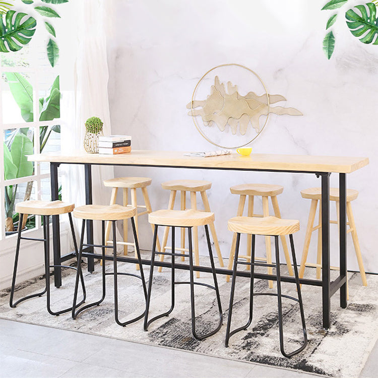 Industrial 1/2/9 pezzi tavolo da bar in legno set tavolo da barretta rettangolo con sgabelli alti